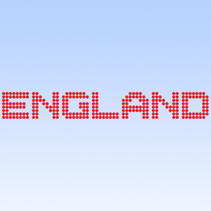 England Word in Dots Iron on Decal